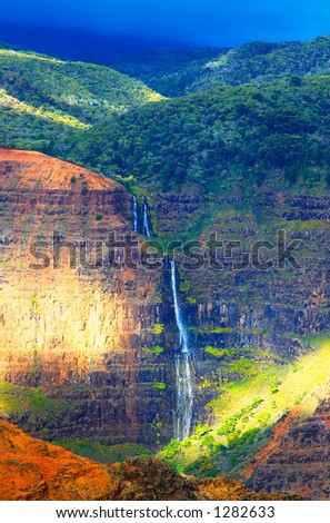 This is one of the most famous and pretty falls on Kauai Island. More with keyword Series001D.