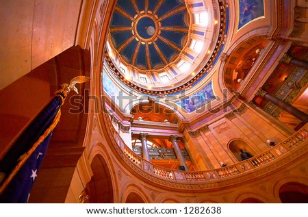 This is the grand hall of the Minnesota State Capitol. More with keyword Series002.