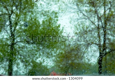 On a spring raining day, a tree view through the window has its own beauty. Can also be a nice background image. This is a photo from A Raining Day Collection. See keyword Series005