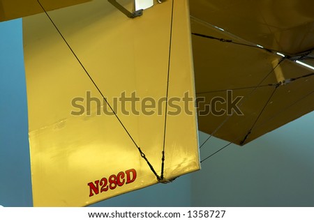The rear wing of a vintage biplane More with keyword Series007.