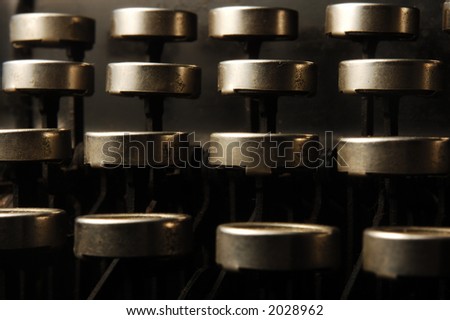 macro view of typewriter keys