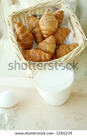 croissant & egg & milk
