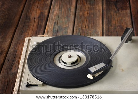 Vintage record player.  vintage gramophone.
