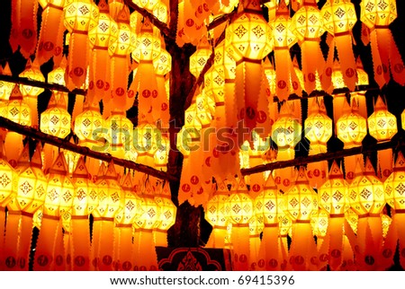 thai style decoration lamp in the celebration ceremony