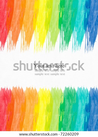 abstract water color frame background paint with the various color brush like the rainbow