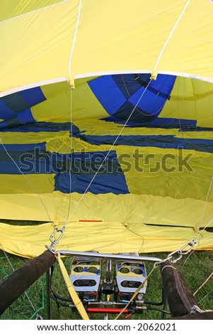 Hot air baloon and basket, ballooning flying