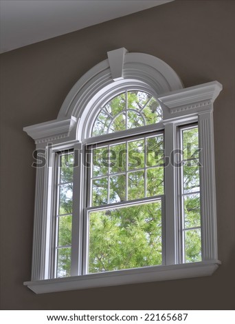 arched window with ornate molding