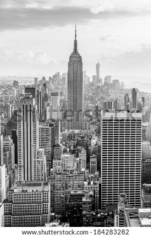 New York City skyscrapers aerial view New York City skyscrapers aerial view