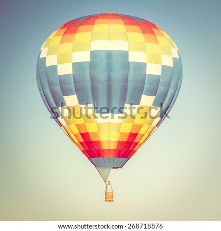 hot air balloon, retro filter