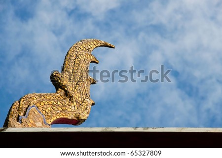 Golden ornament of oriental roof