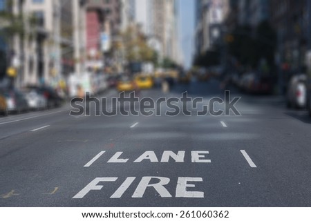 Blur Background Fire Lane New York City streets in the Afternoon
