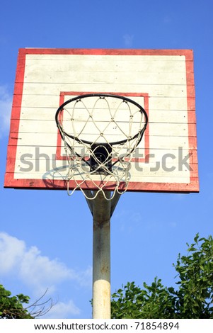 Basketball board in playground