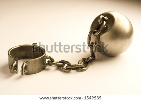 sepia colored ball and chain