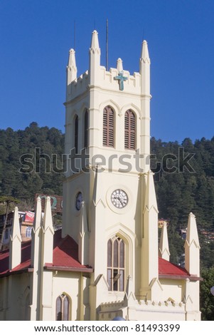St Michaels Cathedral at Shimla Shimla Hill Station The Mall Himachal Pradesh India