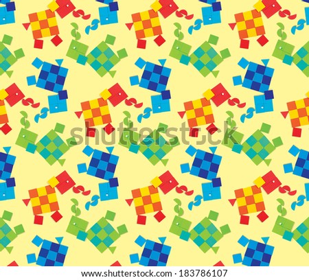 Seamless funny pattern with elephants