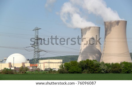 two huge pipes of nuclear plant
