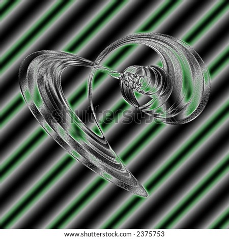 abstract figure on a striped neon background