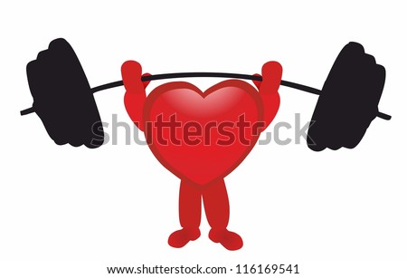 strong heart - stock vector strong heart - stock vector