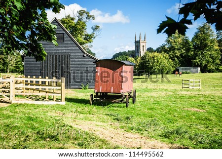 Village scene in Chawton Hampshire UK. Home of Jane Austen. Is this a scene Jane Austen would have walked past?
