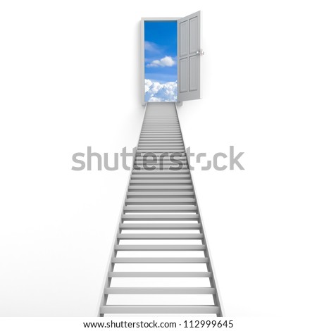 ladder white background