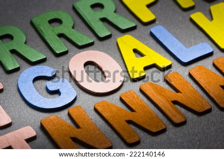 Abstract  wood letter of Goal word
