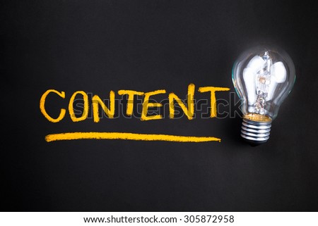 Content topic with glowing light bulb