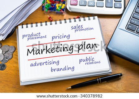 Marketing Plan concept on the business desk