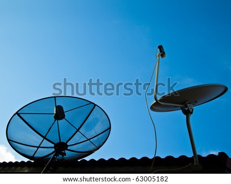 Two kinds of satellite on the roof