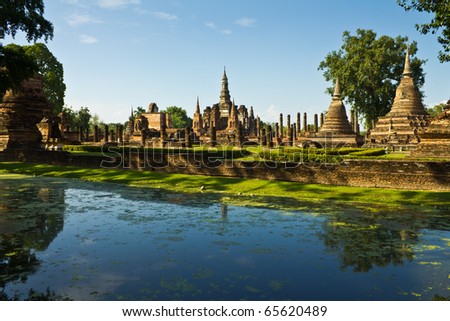 Ancient city in historic national park in Sukhothai province of Thailand