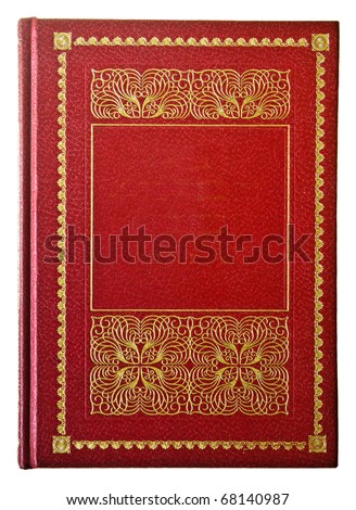 Vintage red book isolated on white background