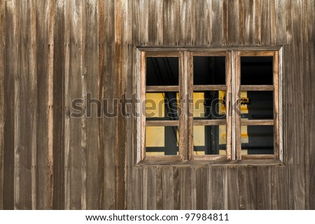 Wood wall and window at train station