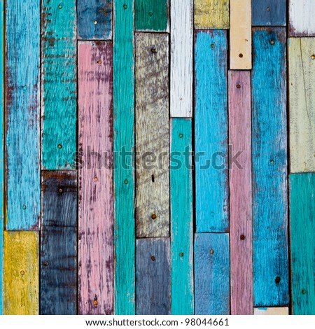 Decorative and colorful wood wall