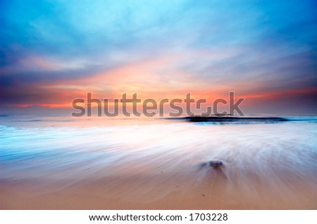 stock photo beautiful sunset on the beach slow shutterspeed 