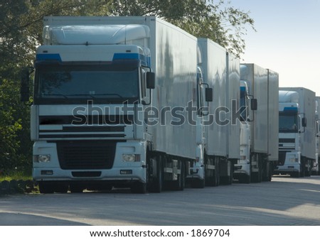 Big trucks for delivering cargo