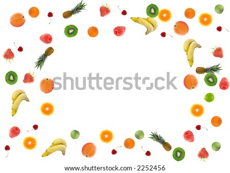 fruits and vegetables border. fruit border isolated on
