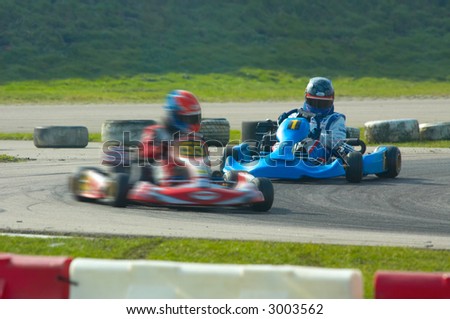 go kart racing on circuit