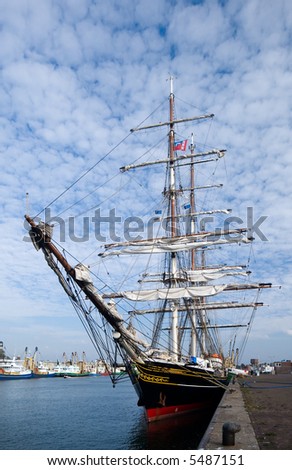 tall ship in the harbor