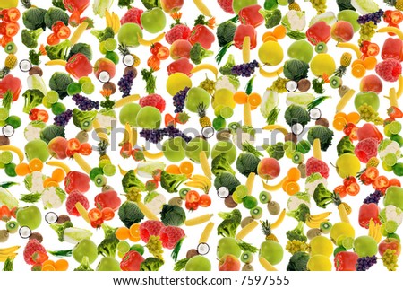 colorful fresh vegetable and fruit background