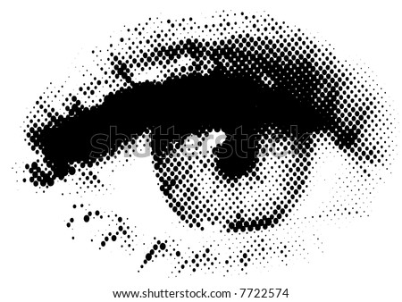 stock vector : vector halftone eye shape for backgrounds and design