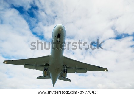 passenger plane from underneath