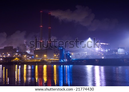 Industry at night (ijmuiden Netherlands)