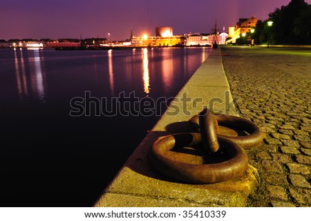 stock photo : The harbor of Copenhagen Denmark at night