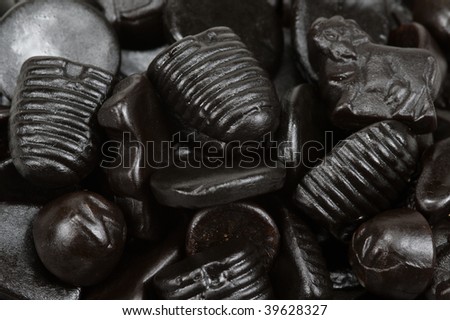 typical dutch liquorice candy background