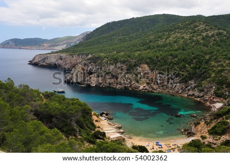 Cala d?en Serra in Ibiza, a small beach in the north of the island