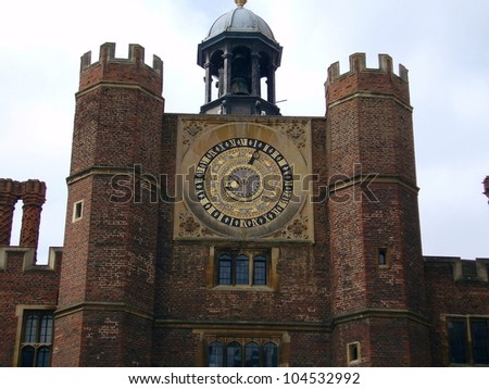 Medieval Clock Tower at Hampton Court Palace, London, England