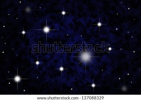 Night sky with stars, one star is different