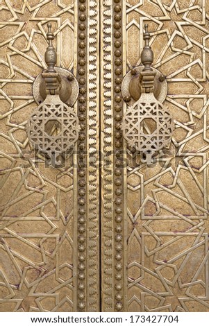 Oriental door detail in Morocco, North Africa