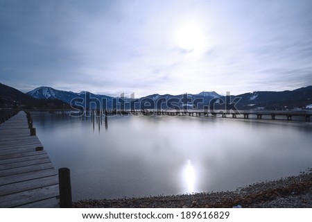 Lake Tegernsee, Bavaria, Germany, long time exposure