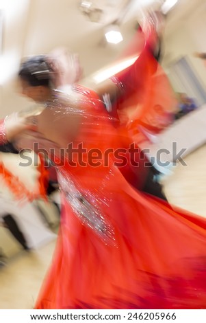 Classical dance competition, motion blur