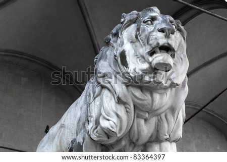 Stone lion statue at the \